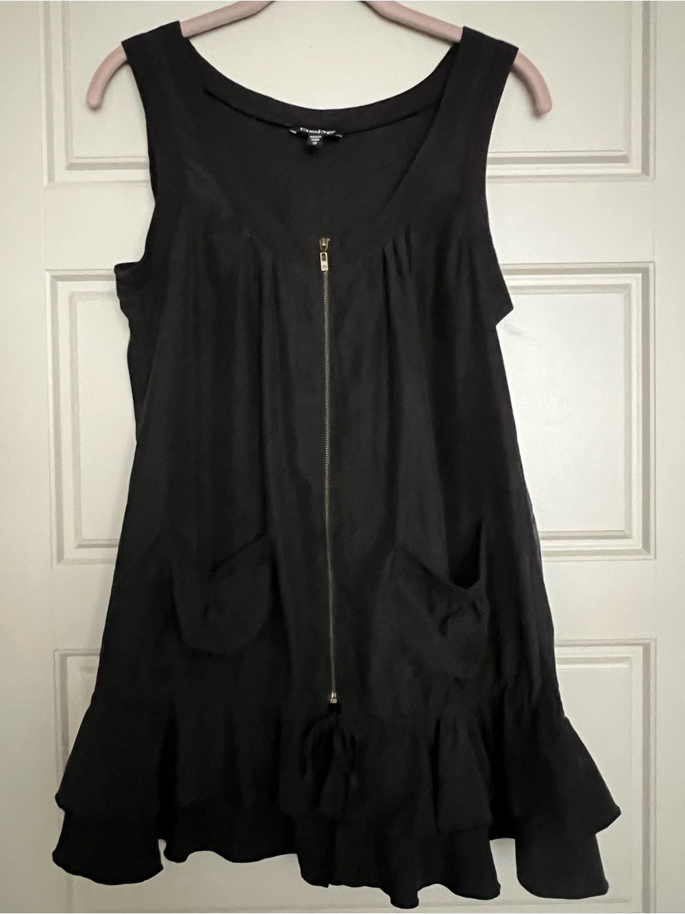 Bebe vintage y2k 100% silk black tunic Whimsigoth size XS